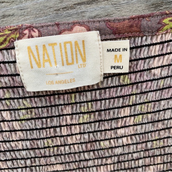 Nation LTD Tee Womens M Bunny Smocked Floral Love Story - Picture 14 of 16